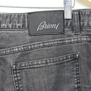 Brioni Black Denim Jeans 34x34 (Tag 54R) Straight Leg Italian Luxury Designer